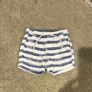 Blue and White Striped Baby Shorts